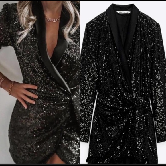 Zara Sequin Blazer Dress - Picture 2 of 16